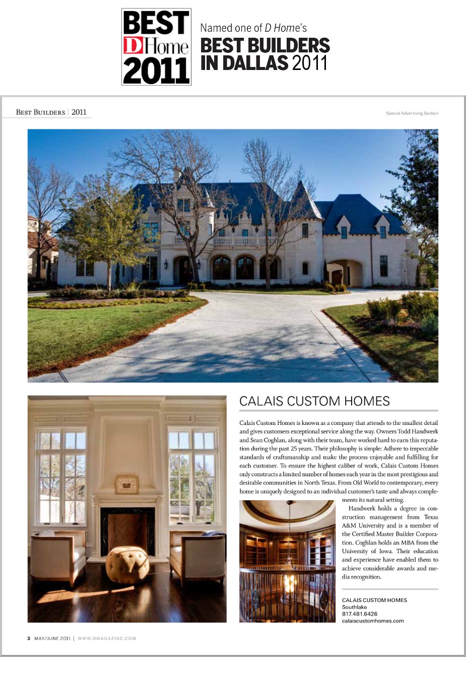 2011 DHome Best Builder Award Article