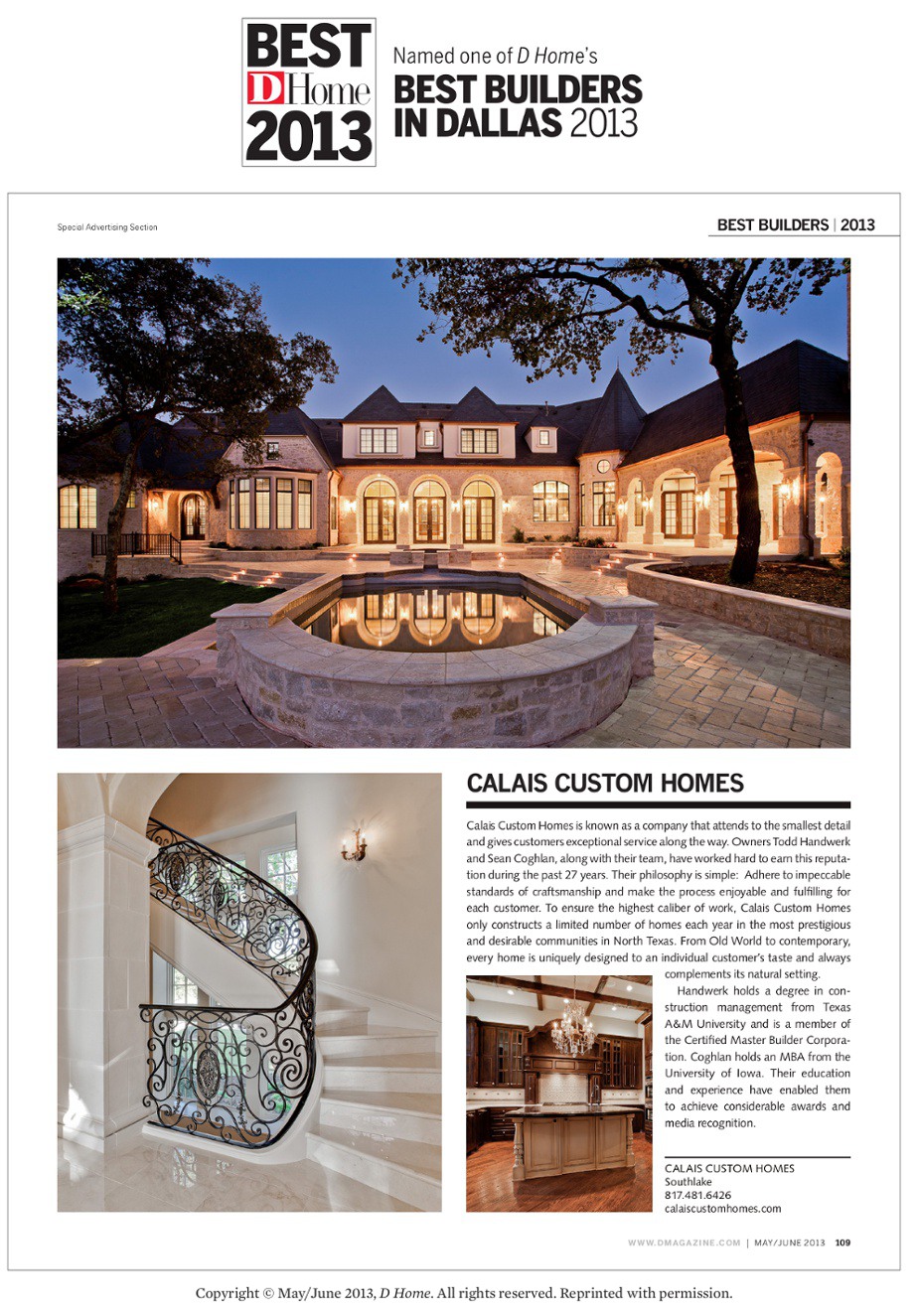 2013 DHome Best Builder Award Article