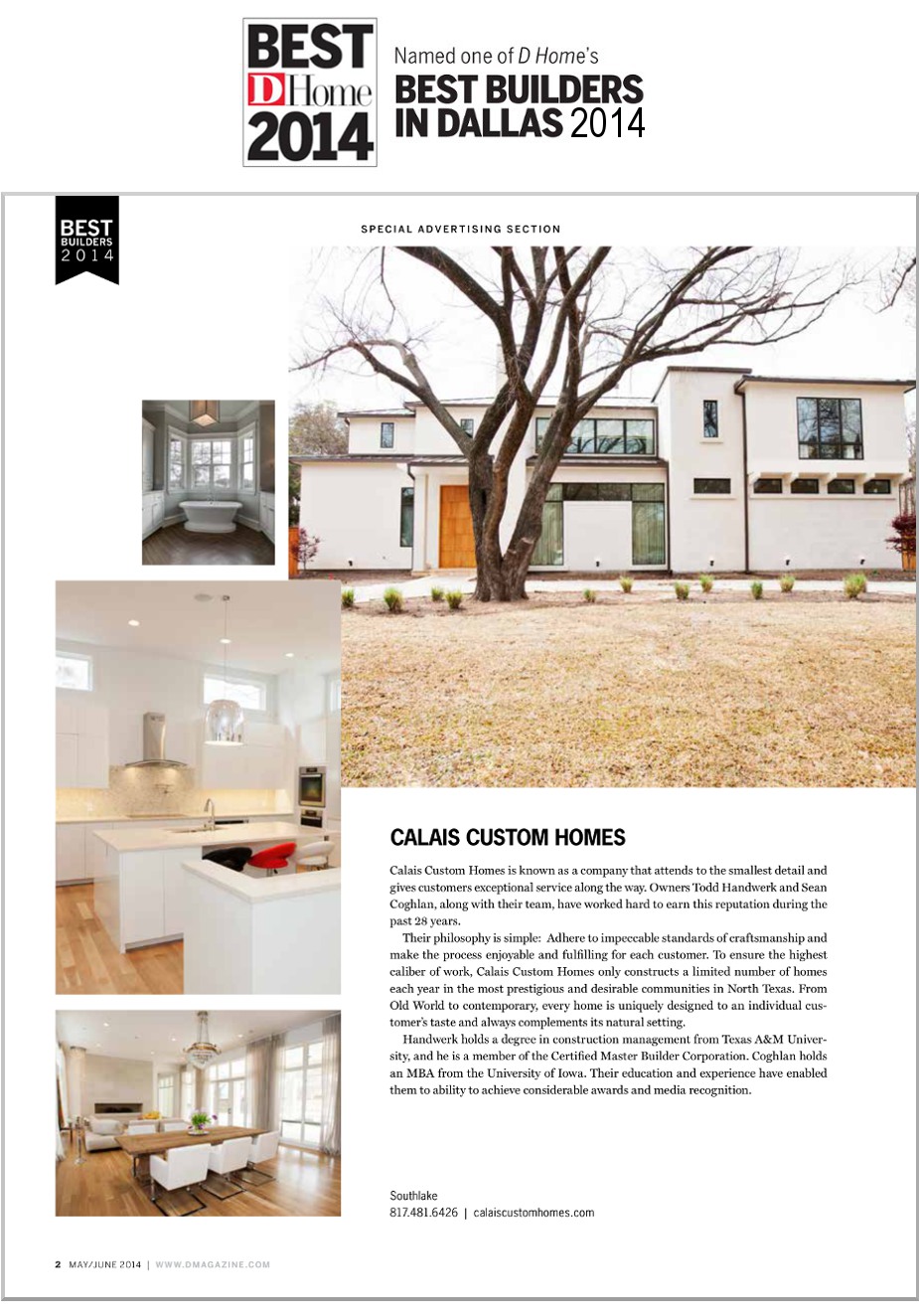 2014 DHome Best Builder Award Article