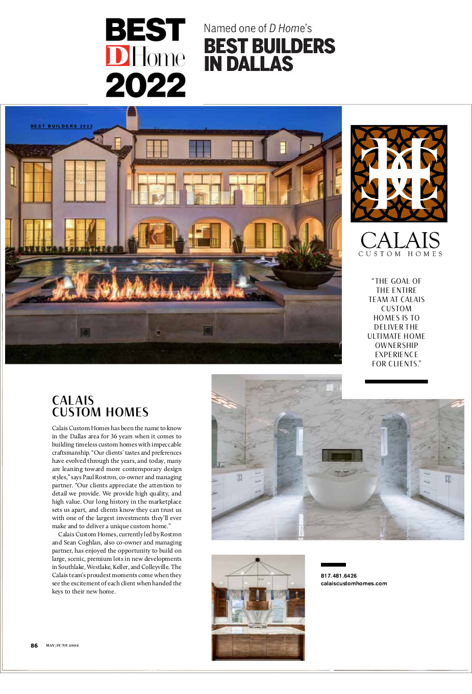 2022 DHome Best Builder Award Article