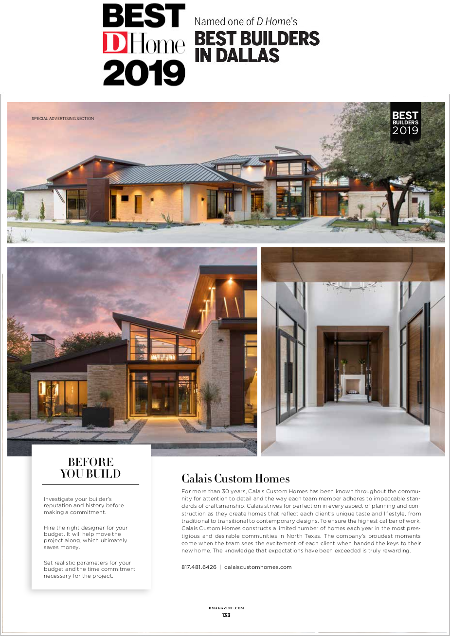 2019 DHome Best Builder Award Article