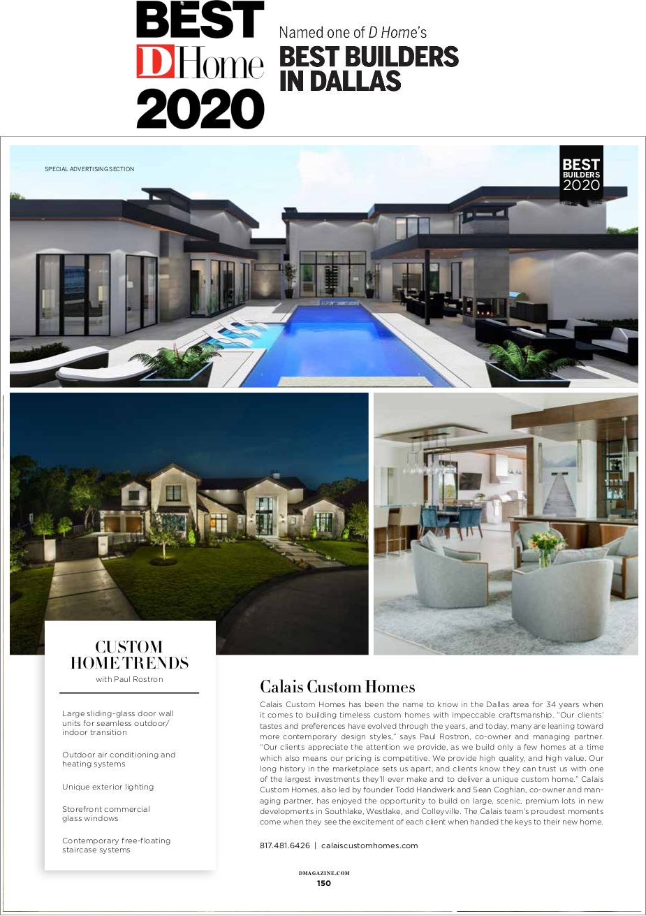 2020 DHome Best Builder Award Article