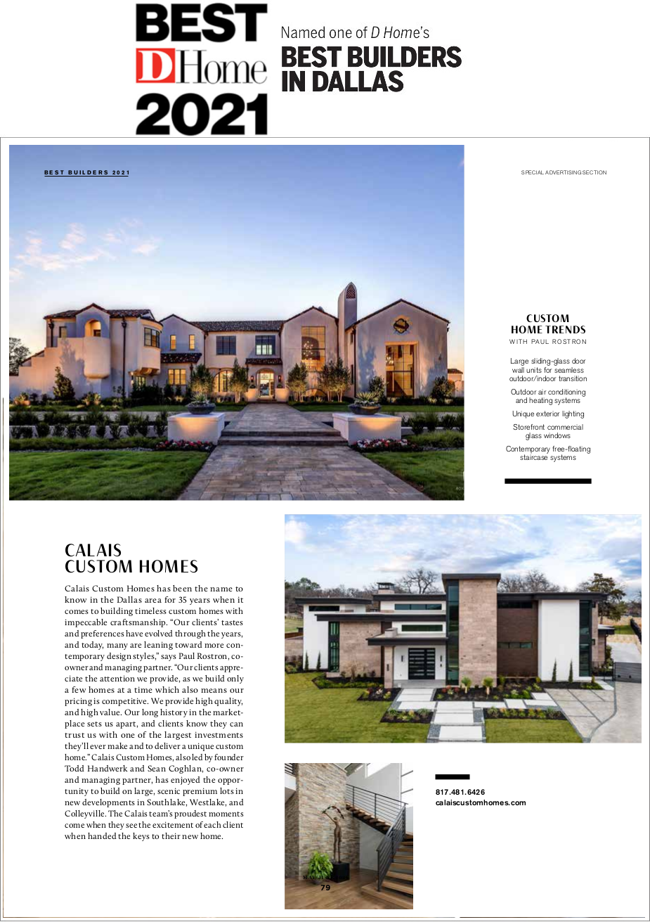 2021 DHome Best Builder Award Article