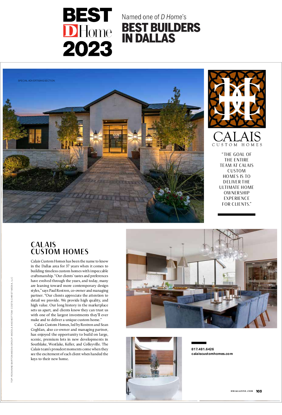 2023 DHome Best Builder Award Article